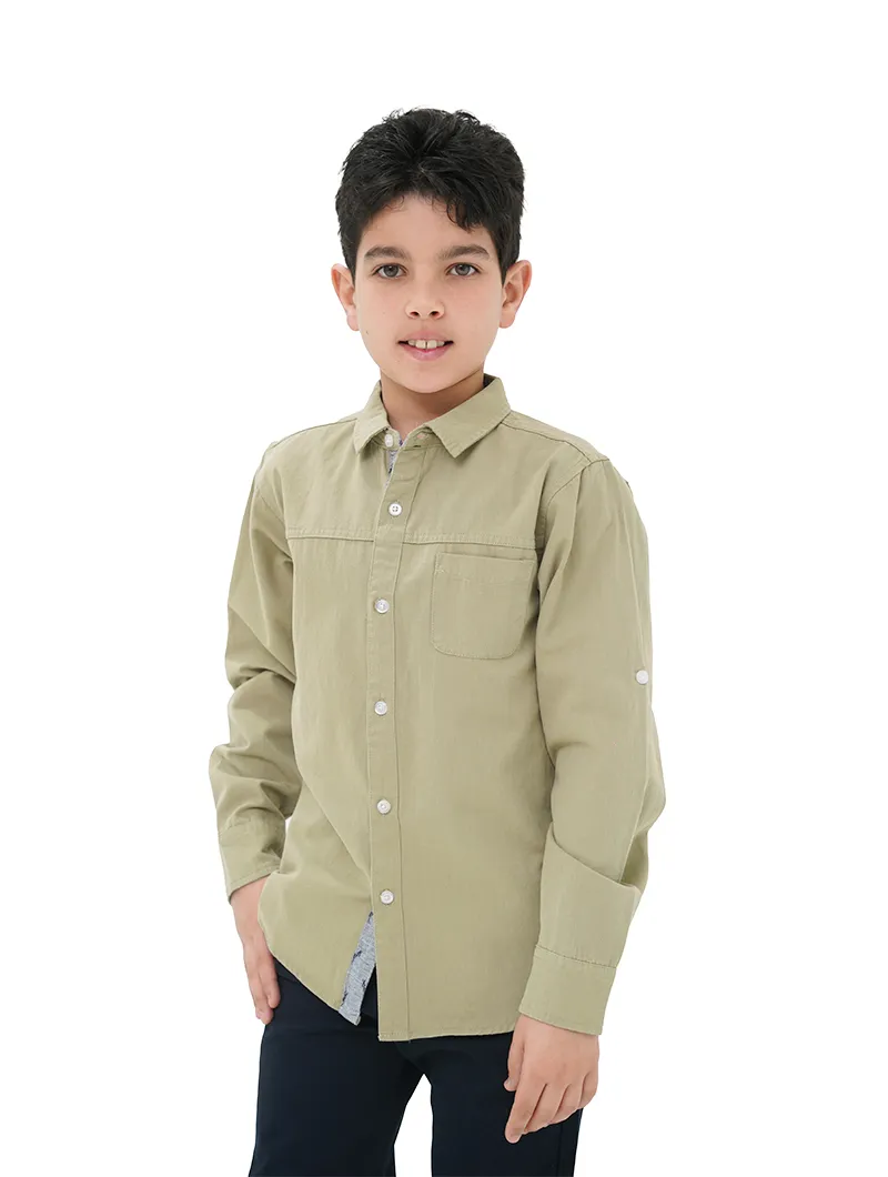 Chemise unie manches longues